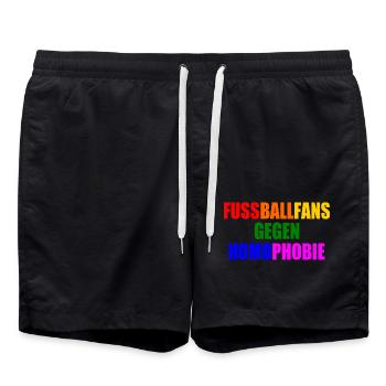 fans gegen homophobie - Badeshorts - Schwarz - Vorne - AI Model Male 185 light (185cm)