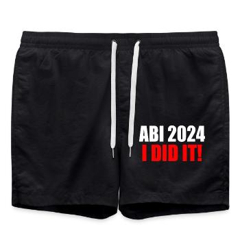 Abi 2024 - Badeshorts - Schwarz - Vorne - AI Model Male 185 light (185cm)