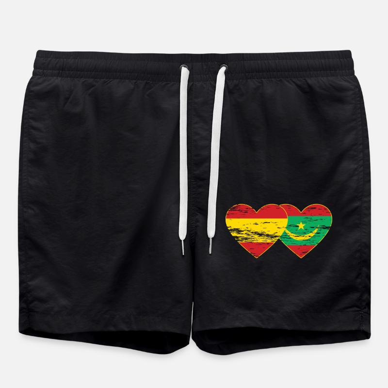 Espagne Mauritanie Drapeau Coeur utilisé - Short de bain - noir