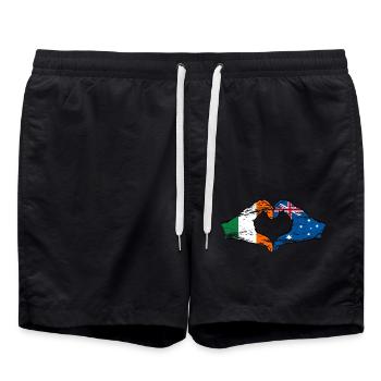 Irlande Australie drapeau coeur forme utilisé - Short de bain - noir - Devant - AI Model Male 185 light (185cm)
