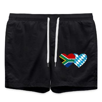 Afrique du Sud Drapeau de Bavière coeur utilisé - Short de bain - noir - Devant - AI Model Male 185 light (185cm)
