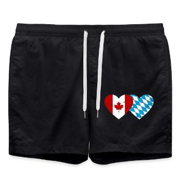 Drapeau Canada Bavière Coeur utilisé - Short de bain - noir - Devant - AI Model Male 185 light (185cm)