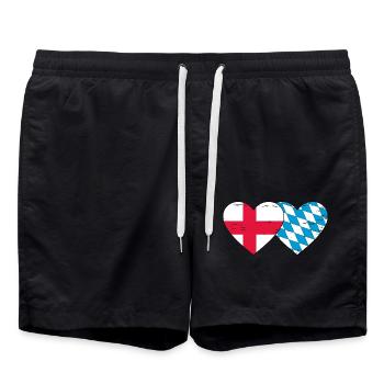 Angleterre Bavière Drapeau Coeur utilisé - Short de bain - noir - Devant - AI Model Male 185 light (185cm)