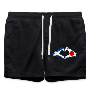 Ecosse Japon Mains Forme Coeur Utilisé - Short de bain - noir - Devant - AI Model Male 185 light (185cm)