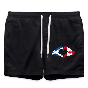 Écosse Canada mains en forme de coeur utilisé - Short de bain - noir - Devant - AI Model Male 185 light (185cm)