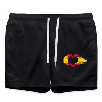 Belgien Spanien Hände Herzform used - Badeshorts - Schwarz - Vorne - AI Model Male 185 light (185cm)