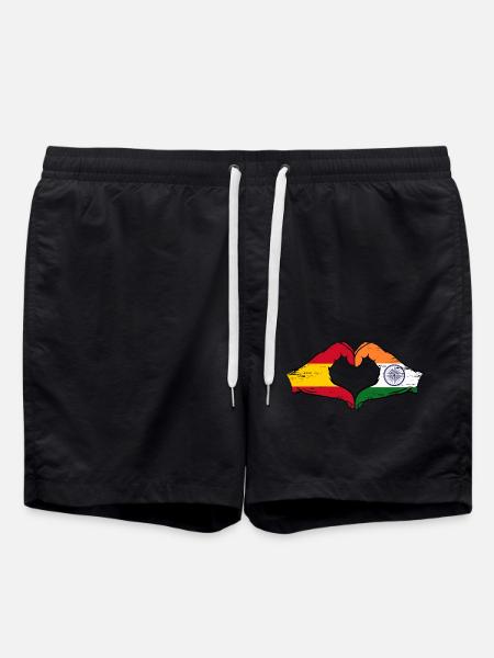 Spanien Indien Hände Herzform used - Badeshorts - Schwarz