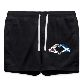 Corée du Sud Écosse Mains Coeur Forme Utilisé - Short de bain - noir - Devant - AI Model Male 185 light (185cm)