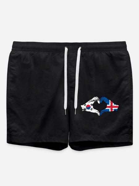 Corée du Sud Islande mains forme de coeur utilisé - Short de bain - noir
