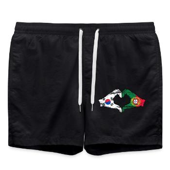 Corée du Sud Portugal Mains Forme de Coeur Utilisé - Short de bain - noir - Devant - AI Model Male 185 light (185cm)