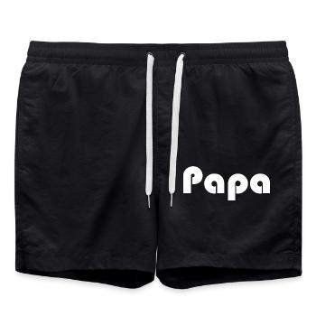 DAD. FATHER's DAY. HAPPY BIRTHDAY DAD. HAPPY BIRTHDAY - Swim Trunks - black - Front - AI Model Male 185 light (185cm)