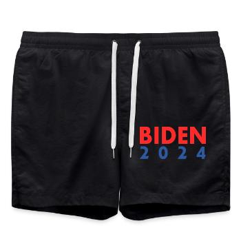 Joe biden 2024 - Swim Trunks - black - Front - AI Model Male 185 light (185cm)