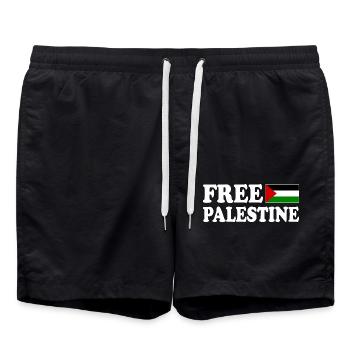 Free palestine - Badeshorts - Schwarz - Vorne - AI Model Male 185 light (185cm)
