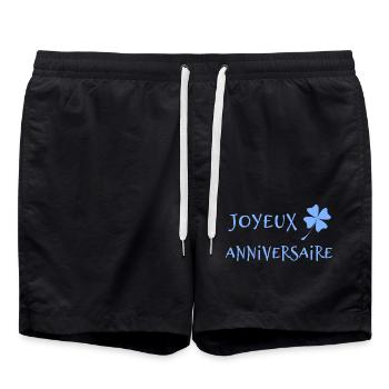 ALLES GUTE ZUM GEBURTSTAG. ALLES GUTE ZUM GEBURTSTAG. JAHRESTAG. - Badeshorts - Schwarz - Vorne - AI Model Male 185 light (185cm)