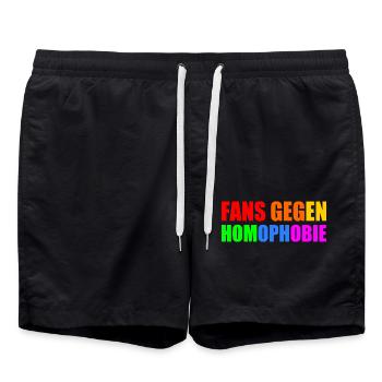 fans gegen homophobie - Badeshorts - Schwarz - Vorne - AI Model Male 185 light (185cm)