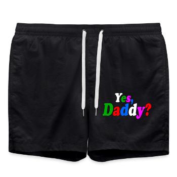Yes daddy - Badeshorts - Schwarz - Vorne - AI Model Male 185 light (185cm)