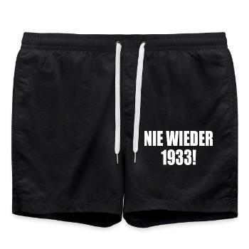 Nie wieder 1933 - Badeshorts - Schwarz - Vorne - AI Model Male 185 light (185cm)