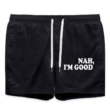 Nah i'm good - Badeshorts - Schwarz - Vorne - AI Model Male 185 light (185cm)