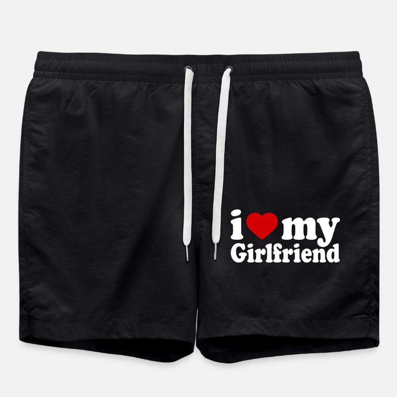 I love my girlfriend - Swim Trunks - black
