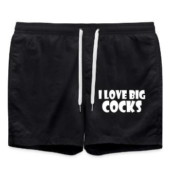 I love big cocks - Swim Trunks - black - Front - AI Model Male 185 light (185cm)