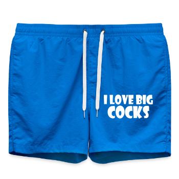 I love big cocks - Swim Trunks - cobalt blue - Front