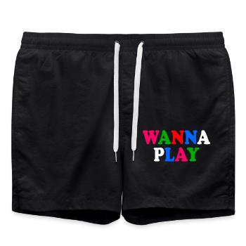 Wanna play - Badeshorts - Schwarz - Vorne - AI Model Male 185 light (185cm)