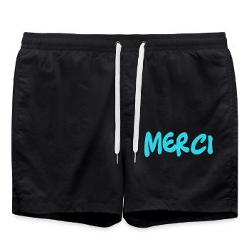 GELIEBTE. MEISTER. VIELEN DANK. DANKE, HERRIN. MEISTER - Badeshorts - Schwarz - Vorne - AI Model Male 185 light (185cm)