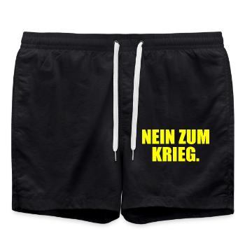 Nein zum krieg - Badeshorts - Schwarz - Vorne - AI Model Male 185 light (185cm)
