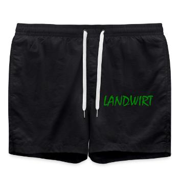 Landwirt - Badeshorts - Schwarz - Vorne - AI Model Male 185 light (185cm)