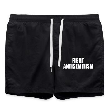 fight antisemitism - Badeshorts - Schwarz - Vorne - AI Model Male 185 light (185cm)