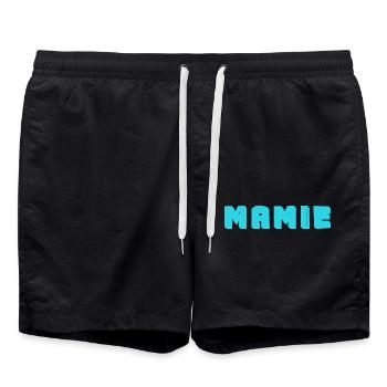 MAMIE. FÊTE DES MÈRES. BONNE FÊTE MAMIE. JE T'AIME - Short de bain - noir - Devant - AI Model Male 185 light (185cm)