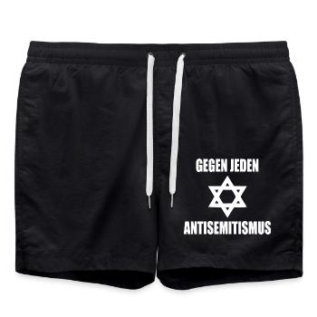 Gegen jeden antisemitismus - Badeshorts - Schwarz - Vorne - AI Model Male 185 light (185cm)