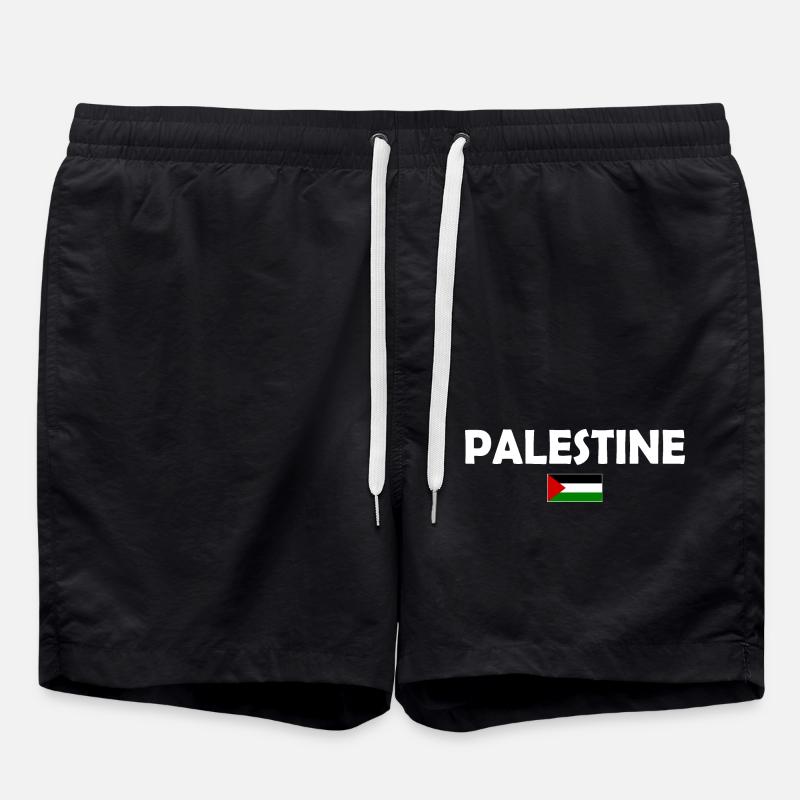 Free Palestine - Badeshorts - Schwarz