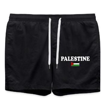 Palestina - Badeshorts - Schwarz - Vorne - AI Model Male 185 light (185cm)