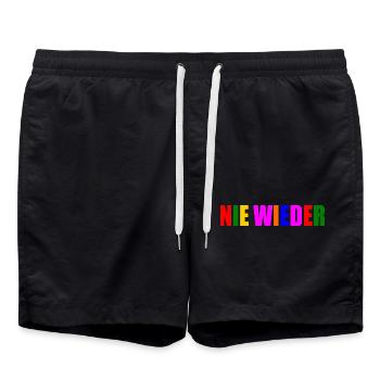 Nie wieder - Badeshorts - Schwarz - Vorne - AI Model Male 185 light (185cm)