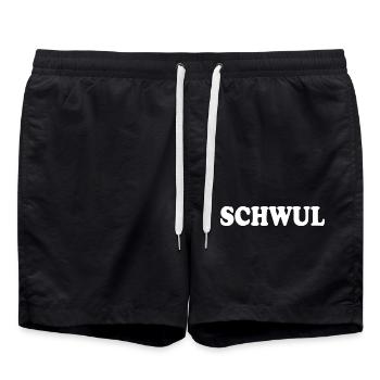 Schwul - Badeshorts - Schwarz - Vorne - AI Model Male 185 light (185cm)