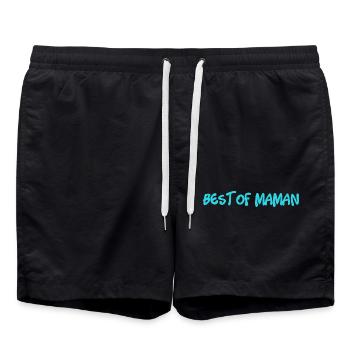 MAMIE. FÊTE DES MÈRES. BONNE FÊTE MAMIE. JE T'AIME - Short de bain - noir - Devant - AI Model Male 185 light (185cm)