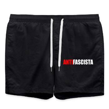 antifascista - Badeshorts - Schwarz - Vorne - AI Model Male 185 light (185cm)