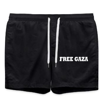 Free gaza - Short de bain - noir - Devant - AI Model Male 185 light (185cm)