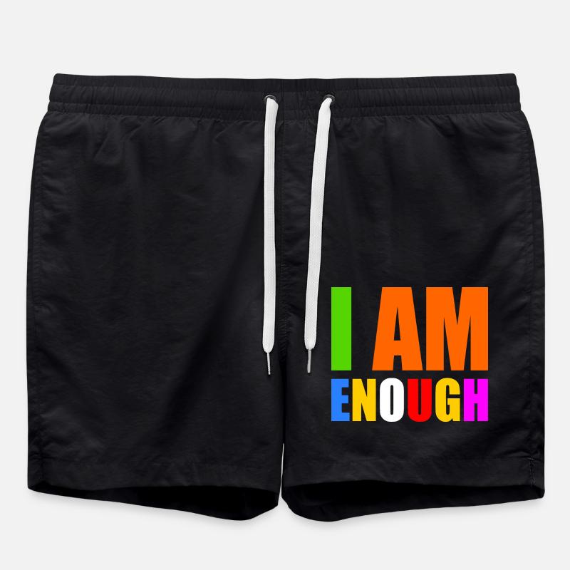 I am enough - Short de bain - noir