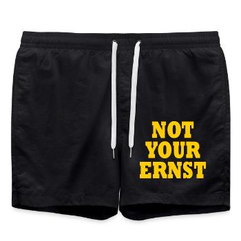 Not your ernst - Badeshorts - Schwarz - Vorne - AI Model Male 185 light (185cm)