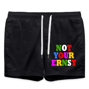 Not your ernst - Badeshorts - Schwarz - Vorne - AI Model Male 185 light (185cm)