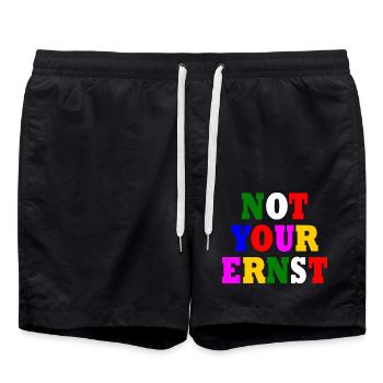 Not your ernst - Badeshorts - Schwarz - Vorne - AI Model Male 185 light (185cm)