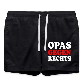 Opas gegen rechts - Badeshorts - Schwarz - Vorne - AI Model Male 185 light (185cm)