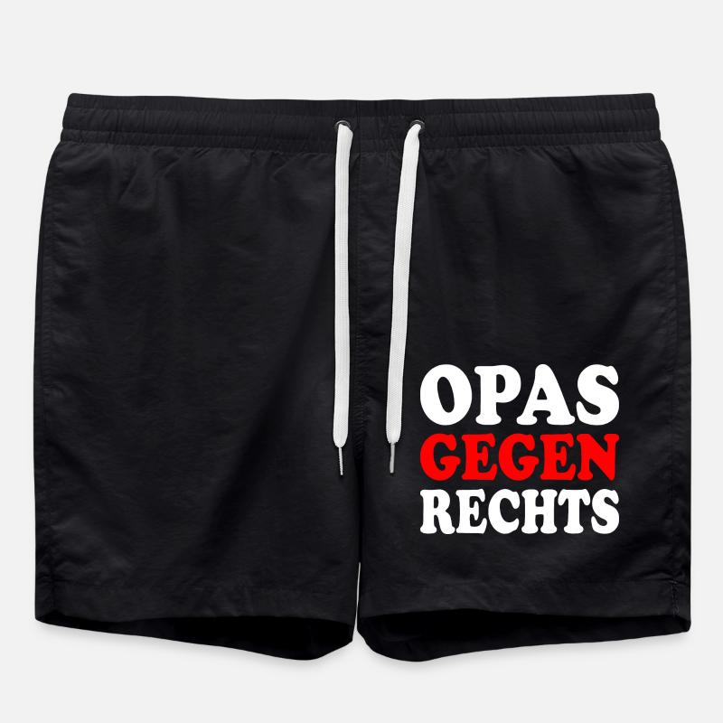 Opas gegen rechts - Badeshorts - Schwarz