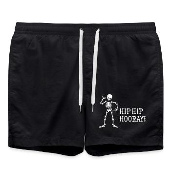 Hip hip hooray chiropractor radiologist x-ray - Swim Trunks - black - Front - AI Model Male 185 light (185cm)
