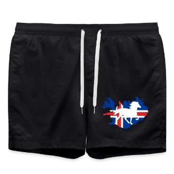Drapeau de cheval islandais cadeau d'équitation islandais - Short de bain - noir - Devant - AI Model Male 185 light (185cm)