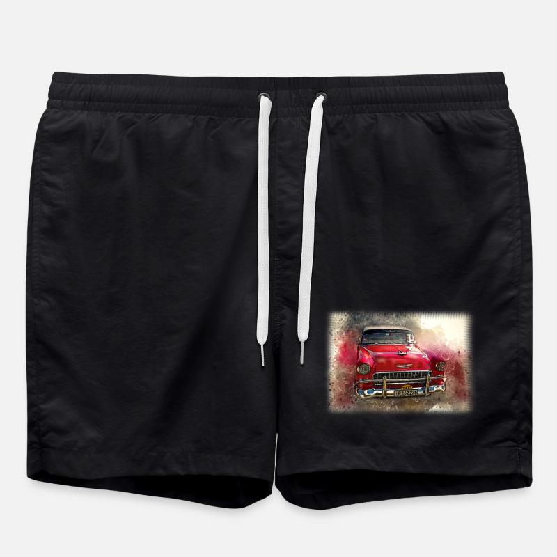 Nostalgic Old American Dream Car - Swim Trunks - black