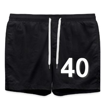 40 bright, celebrate - Swim Trunks - black - Front - AI Model Male 185 light (185cm)