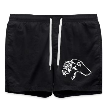 Borzoi head "Black Edition" - Swim Trunks - black - Front - AI Model Male 185 light (185cm)